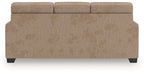 Light brown sofa backrest and seat with squared arms