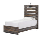 Youth panel bedroom set bed frame with slatted headboard and underbed drawer storage