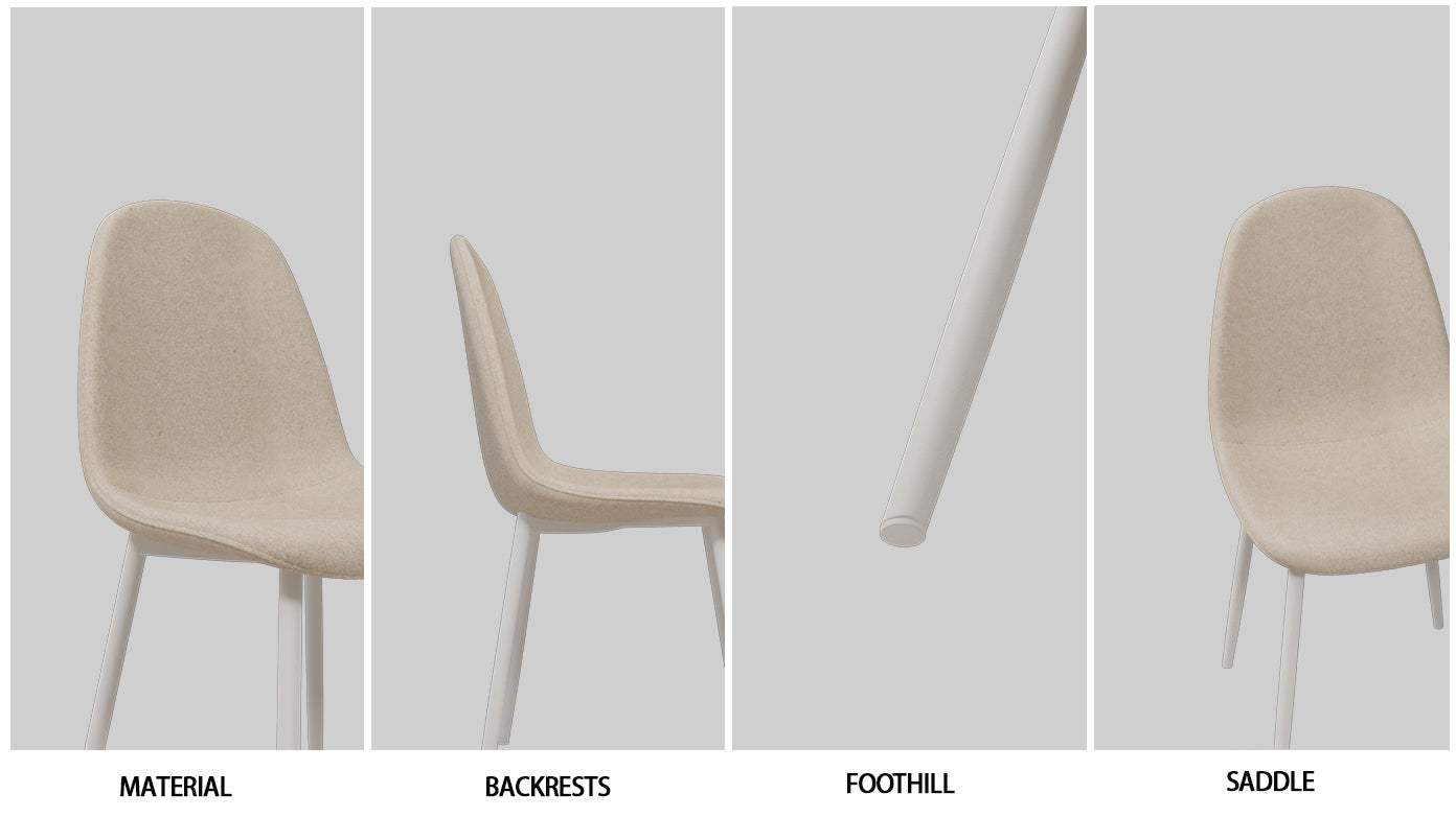 Modern Cream Dining Table & 4 Chairs Set - 63"