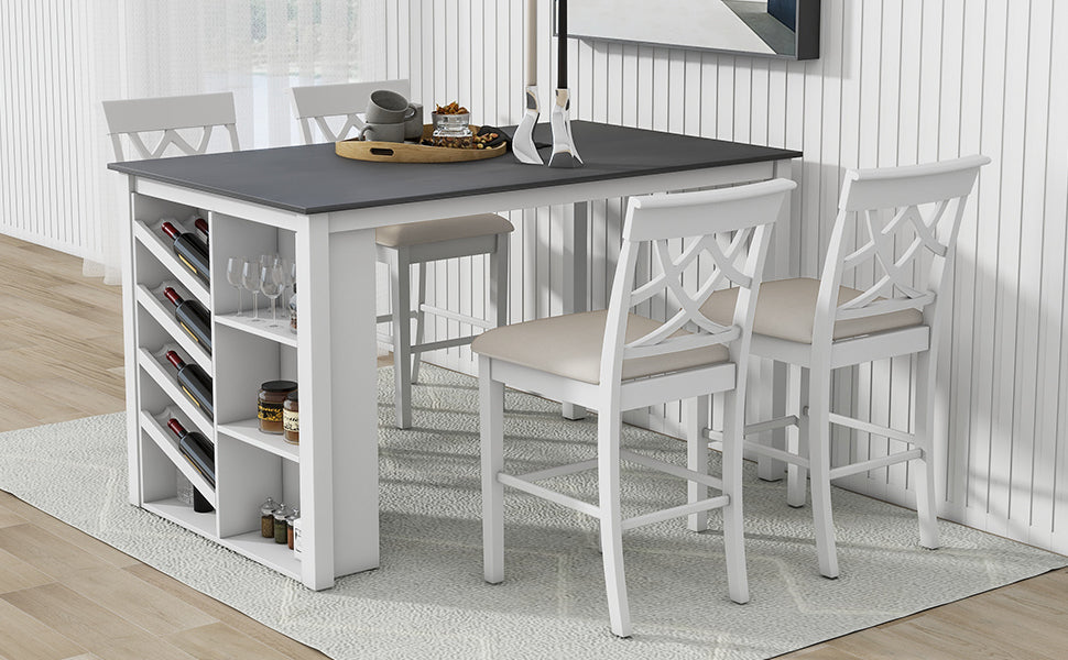 5-Piece Counter Height Dining Set - White