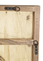 Wood wall decor mounting back with metal hook and eyelet hardware