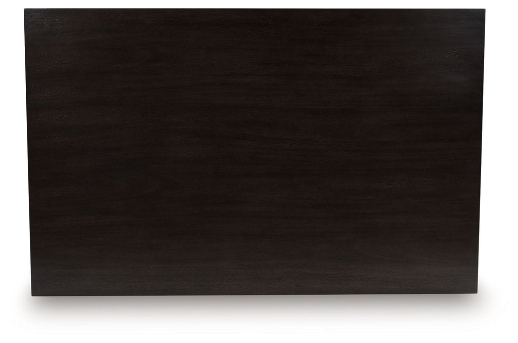 Neymorton rectangular dining counter table, dark grayish brown tabletop