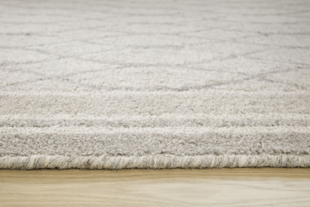 Gray rug with soft textured pile, close-up