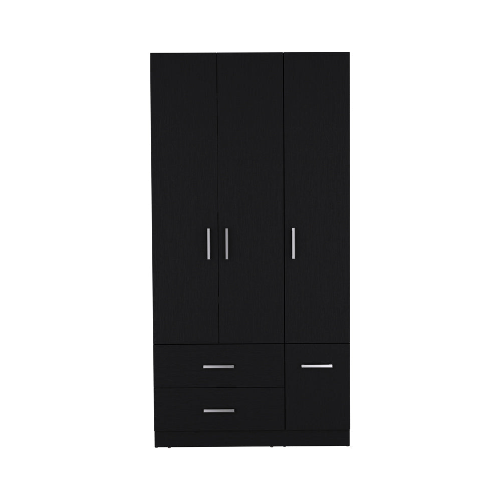 Black Four Door Armoire: Crosby Bedroom Storage