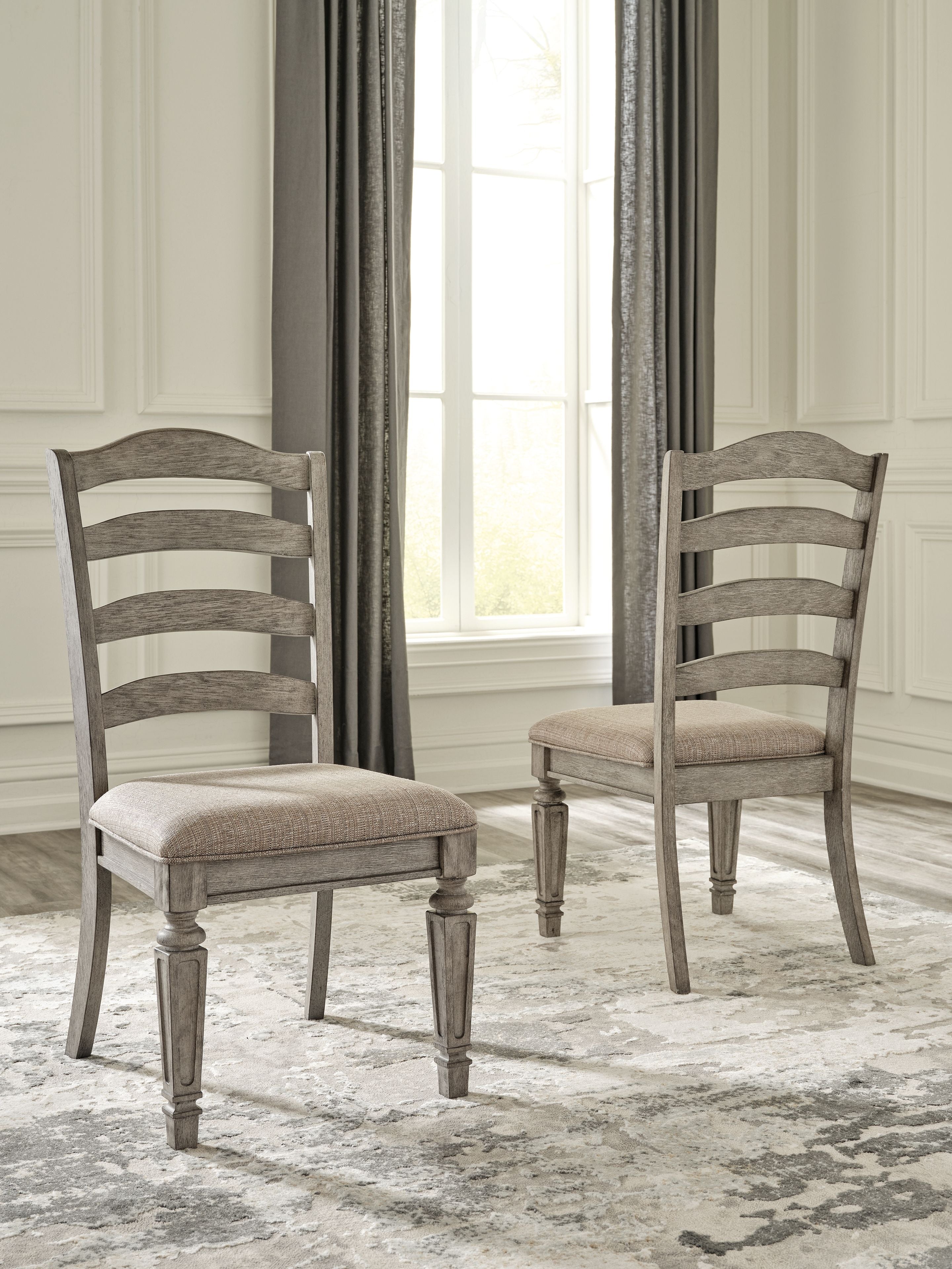 Lodenbay Antique Gray Upholstered Dining Side Chair (Set of 2) - Traditional