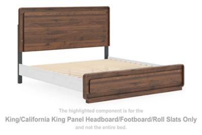 Fortlorn - Walnut Brown - King/California King Panel Headboard/Footboard/Roll Slats