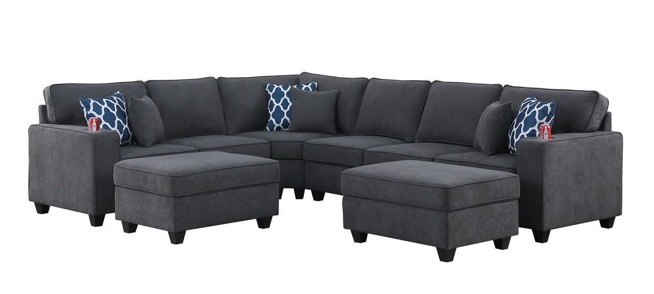 Cooper - Woven Fabric 8 PieceSectional Sofa