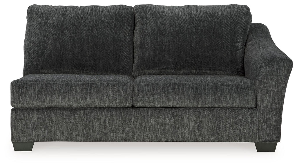 Biddeford Raf sofa in dark gray textured fabric with two front seats and two back cushions
