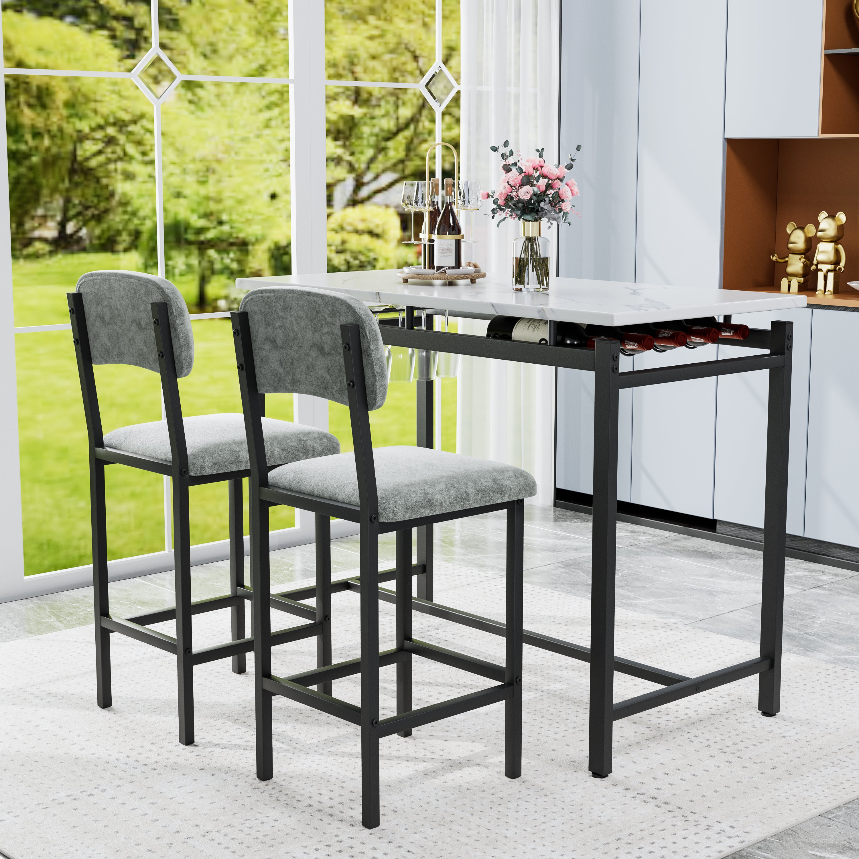 3 Piece Dining Table Set for Small Spaces