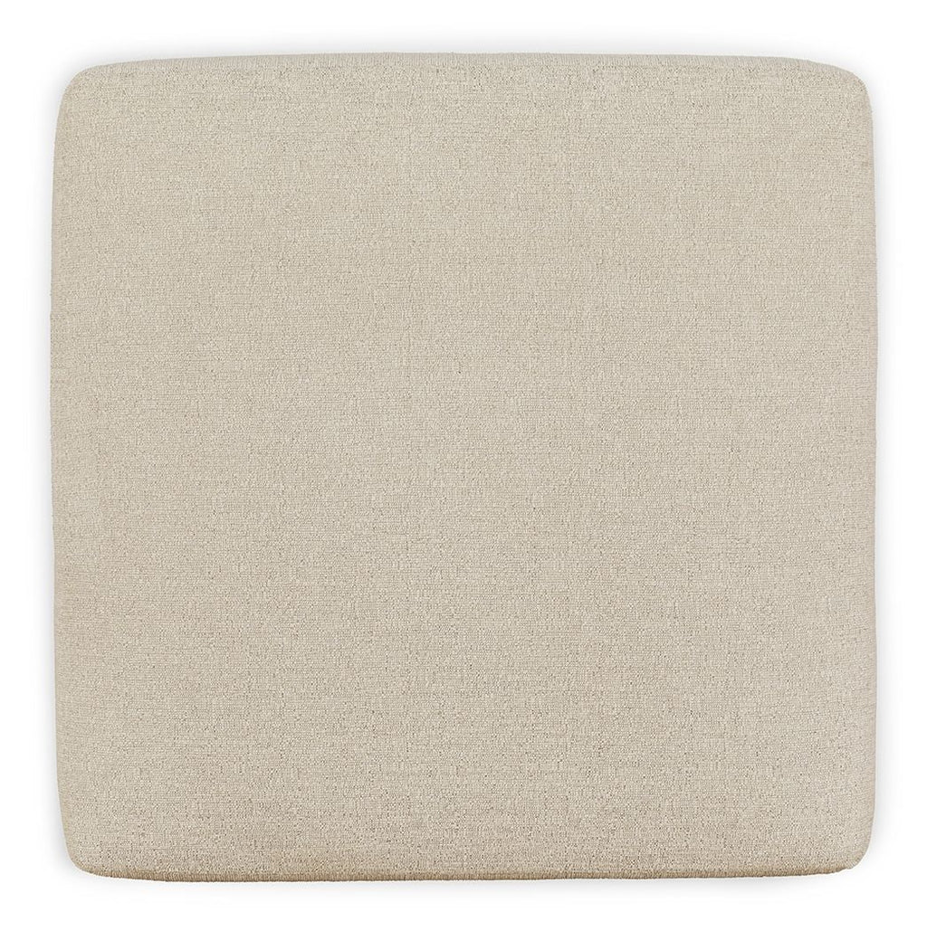 Pearl silver ottoman top panel, textured fabric upholstery