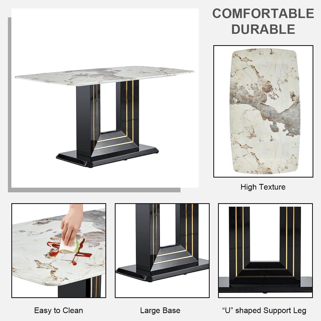 White Marble Dining Table Set for 6-8 | Modern Kitchen Table