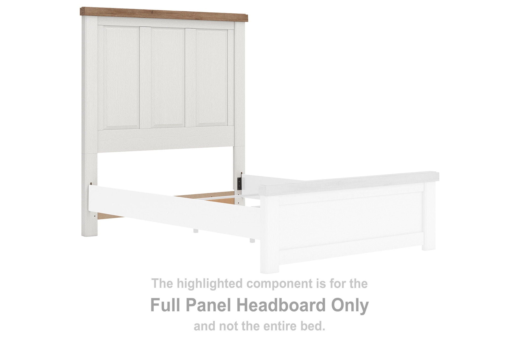 Savonport - Full Panel Headboard - White / Brown