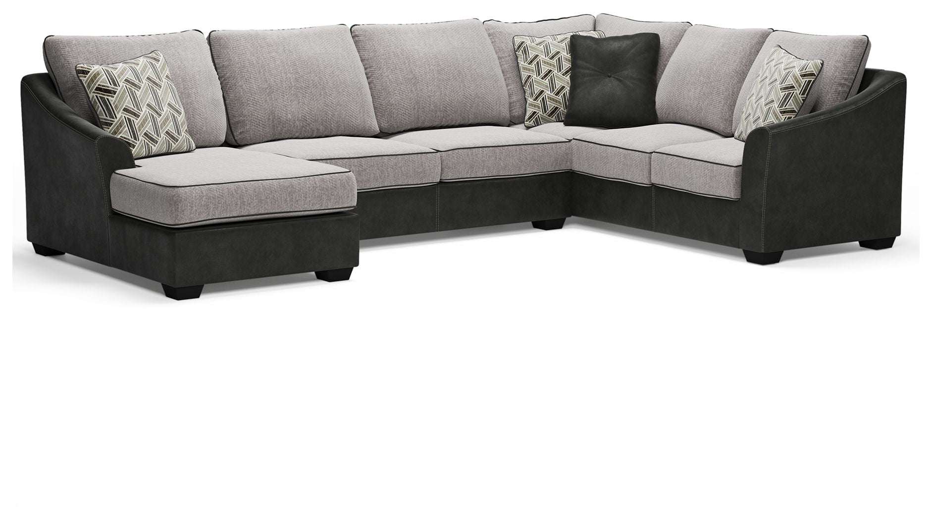 Bilgray 3-Piece Gray Sectional Sofa