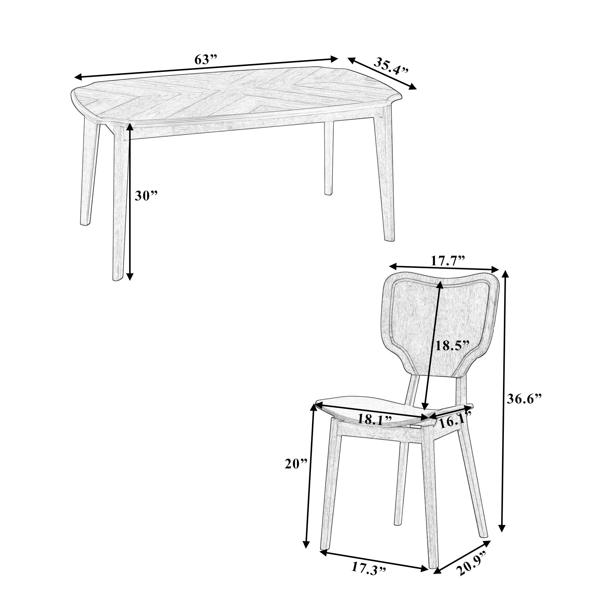 Vintage 7-Pc Dining Set, Espresso