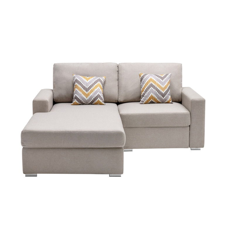 Nolan - Fabric 2-Seater Reversible Sofa With Pillows And Interchangeable Legs