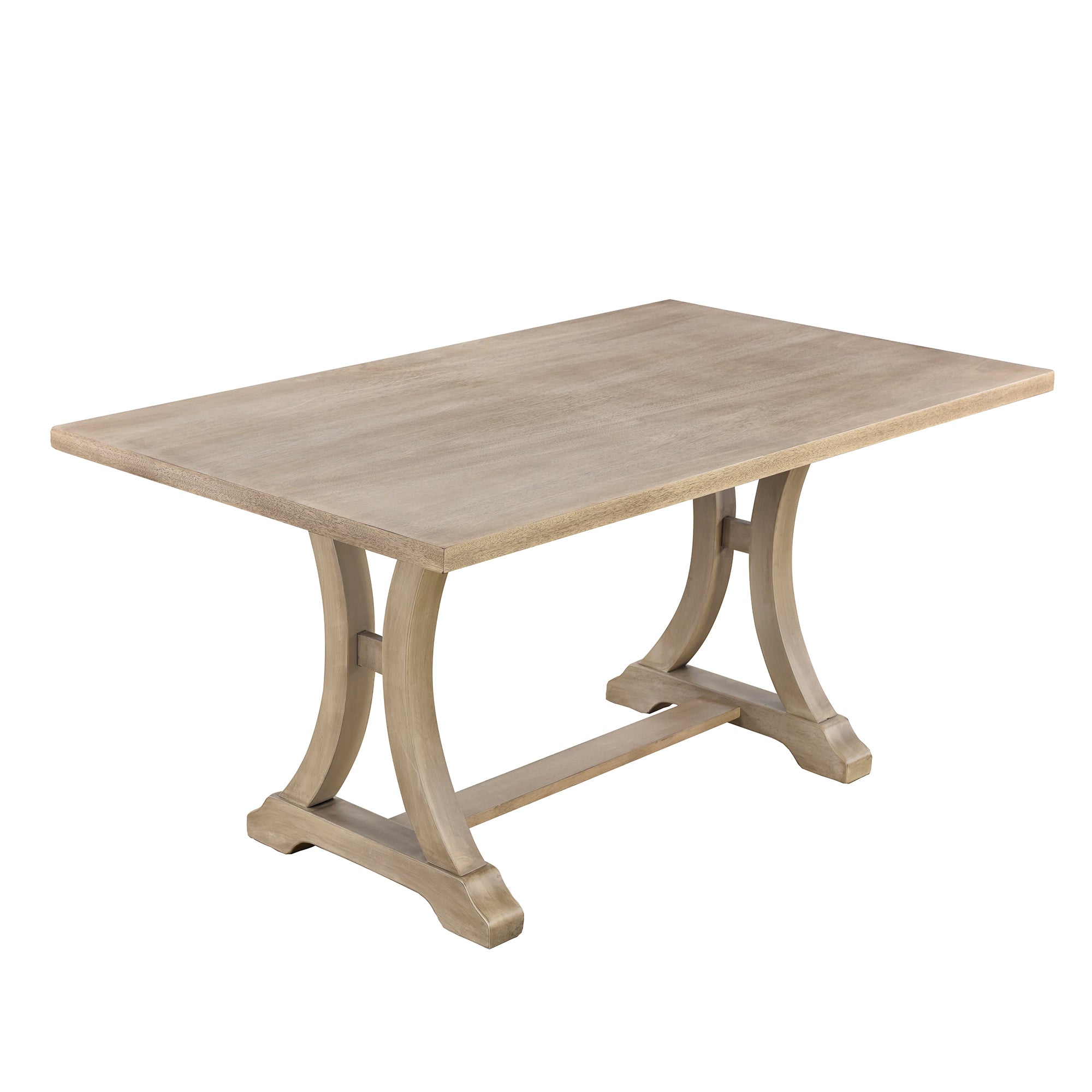 6-Pc Farmhouse Dining Set (Natural Wood)