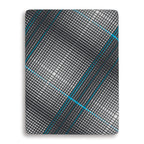 14-inch foam mattress top surface, grey grid with teal seam lines
