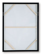 Framed wall art backing with white panel and light wood angled supports