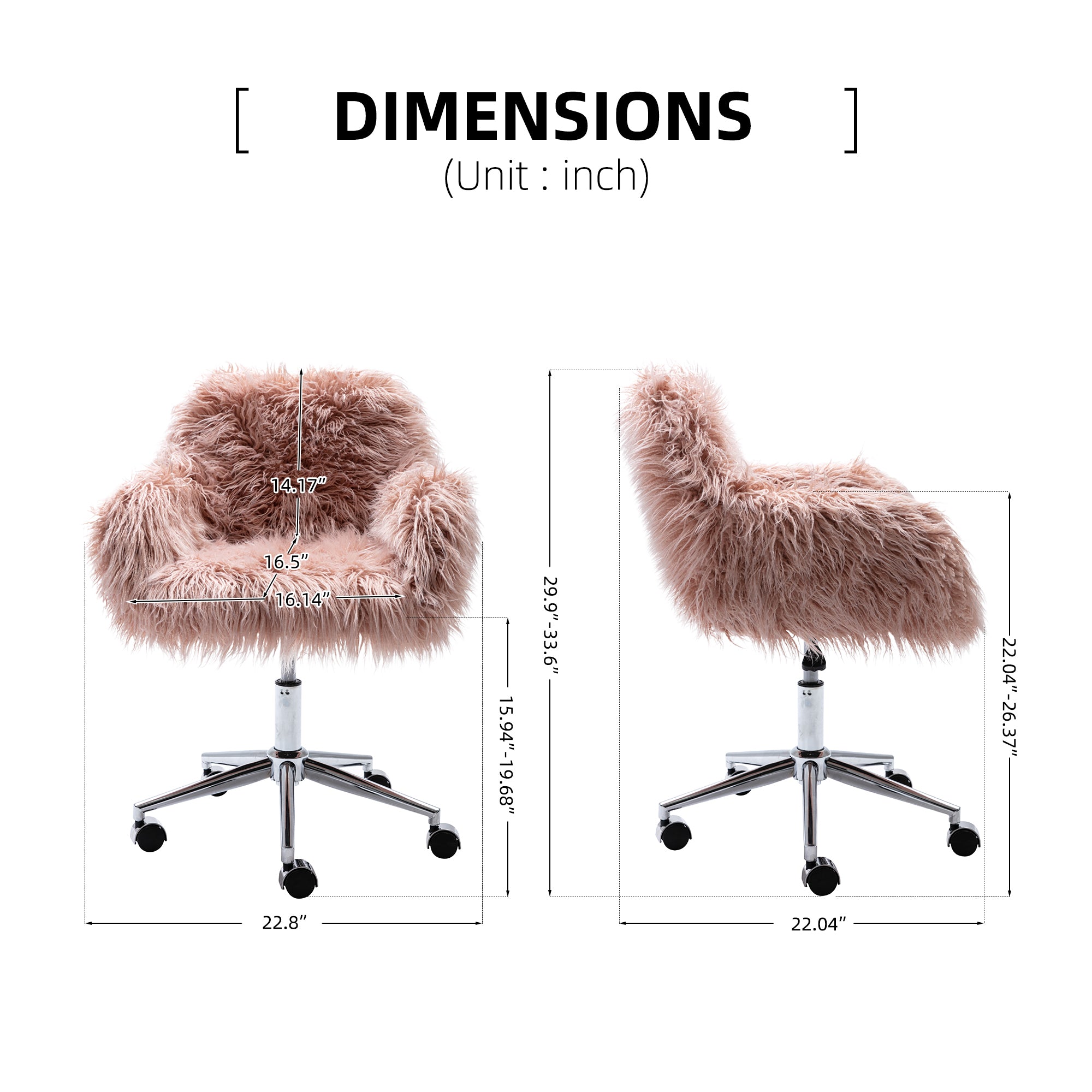 Fluffy Home Office Chair | Makeup Vanity Chair for Girls