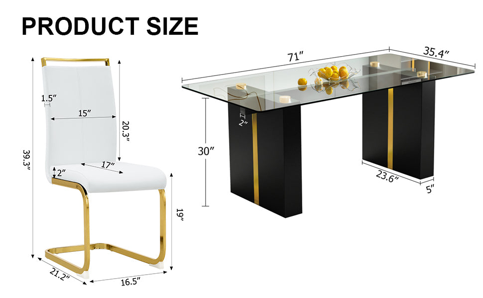 Modern Glass Dining Table Set (6-8 Chairs)