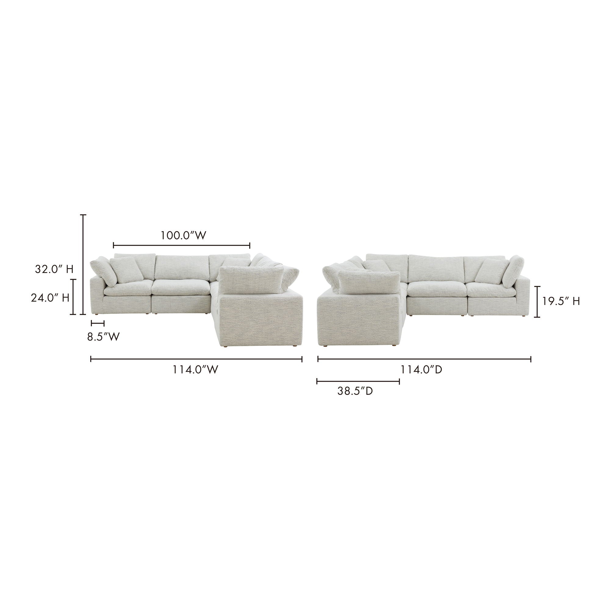 Terra Beige L Modular Sectional - NeverFear™ Stain Resistant-Stationary Sectionals-American Furniture Outlet