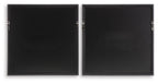 Set of 2 black square frames, plain back sides with hanging loops.