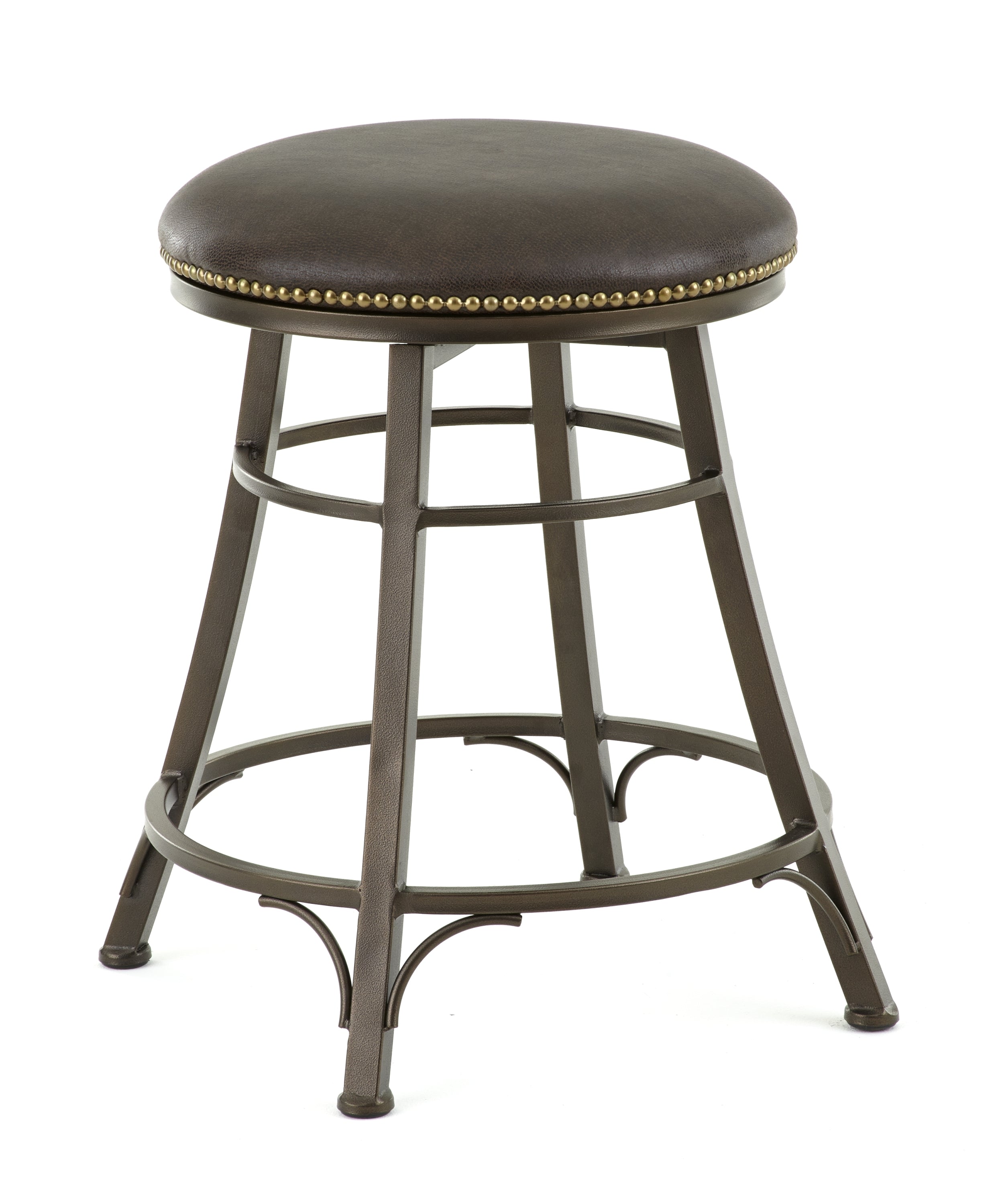 Backless Swivel Counter Stool Dark Brown Bali