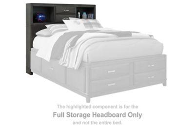 Caitbrook - Gray - Full Storage Headboard