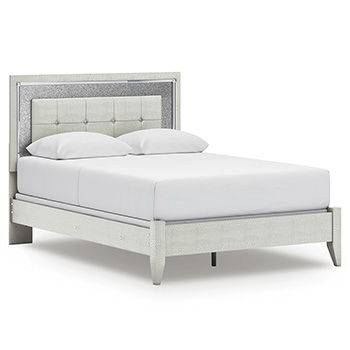 Zyniden - Queen Panel Footboard With Rails - Silver