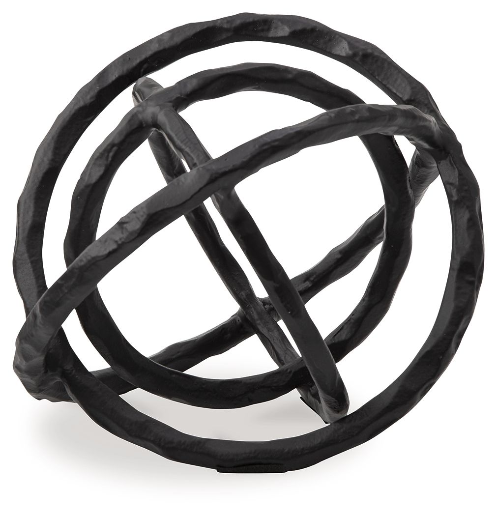 Barlee black abstract ring sculpture, single interwoven loop form