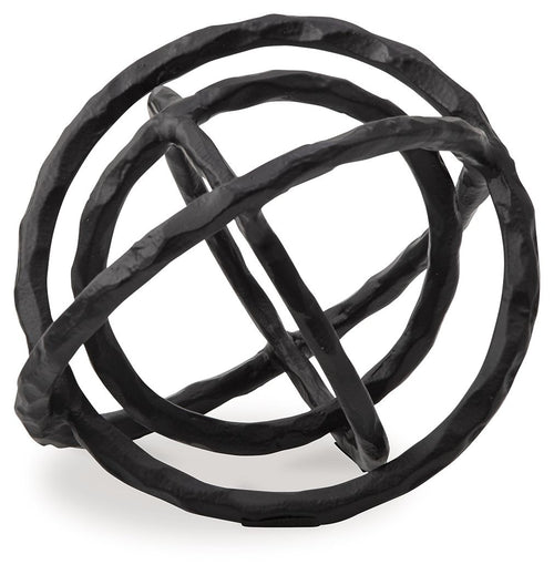 Barlee black abstract ring sculpture, single interwoven loop form