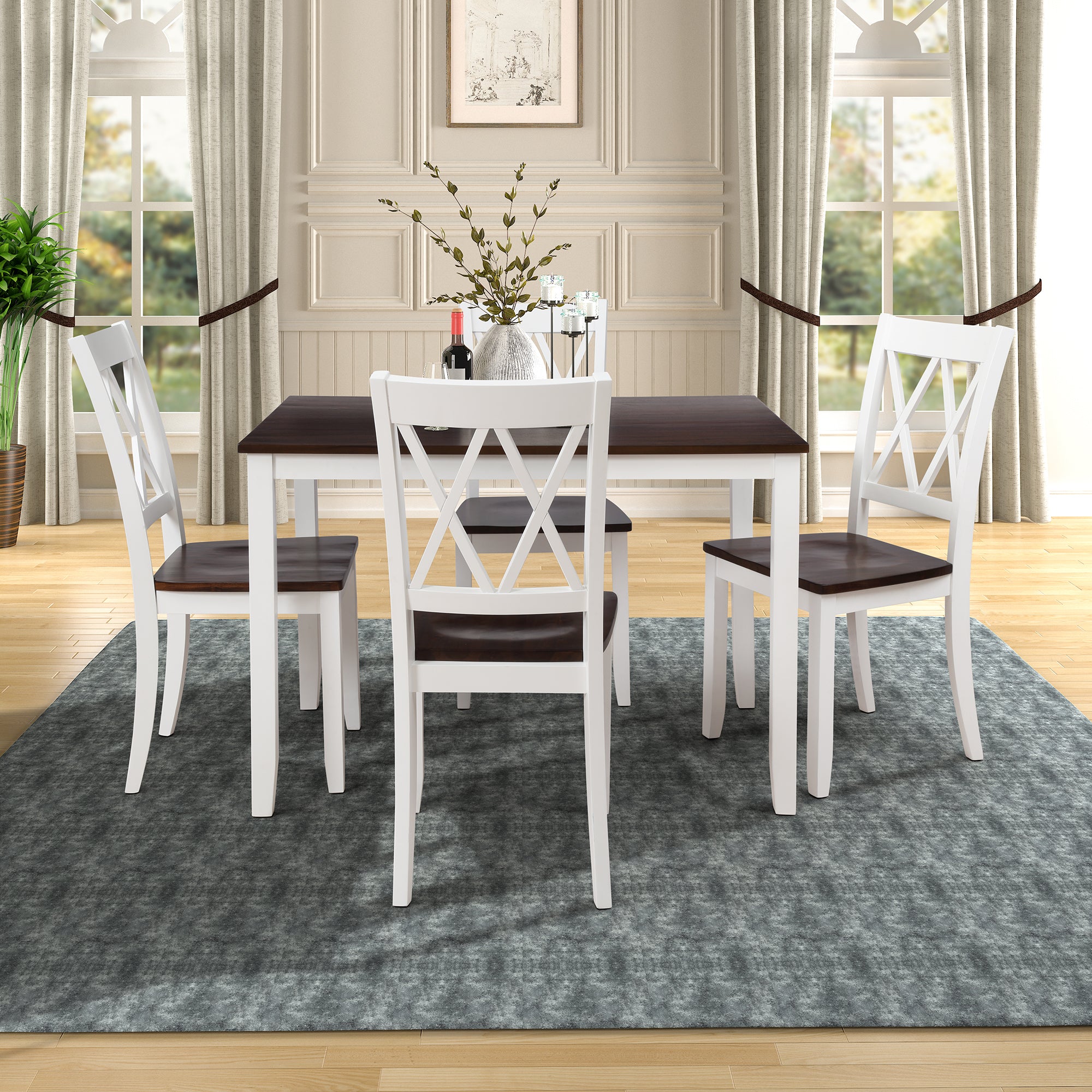 5-Piece Dining Set - Kitchen Table & Chairs