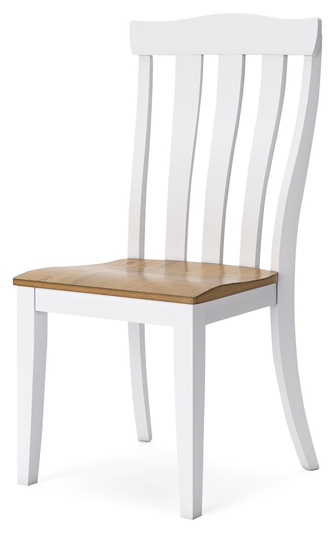 Ashbryn White & Natural Two-Tone Dining Side Chair (Set of 2) - Modern