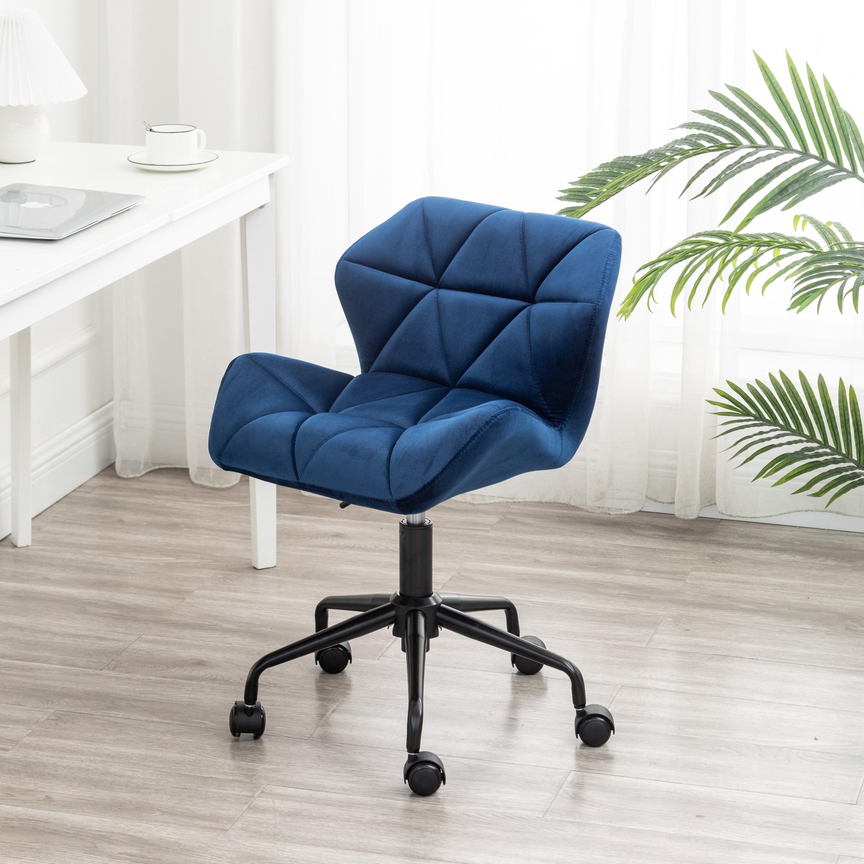 Eldon Diamond Tufted Adjustable Swivel Office Chair- Blue