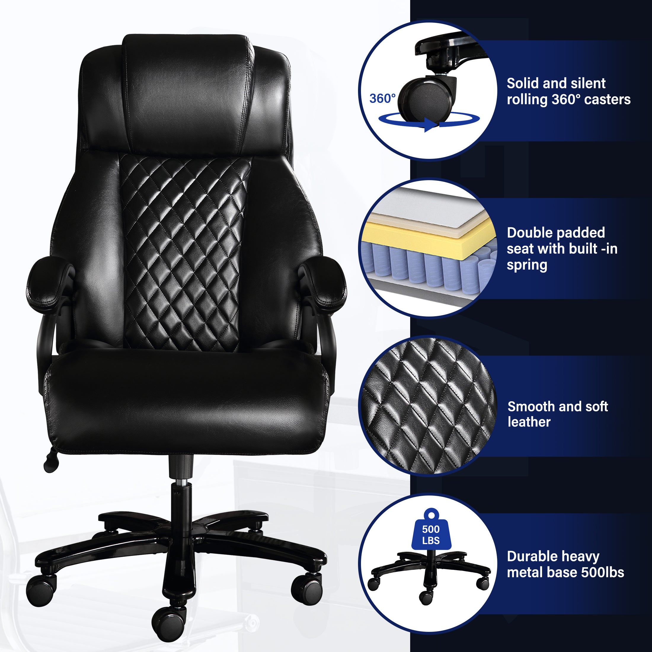 Black Electric Heated Office Chair