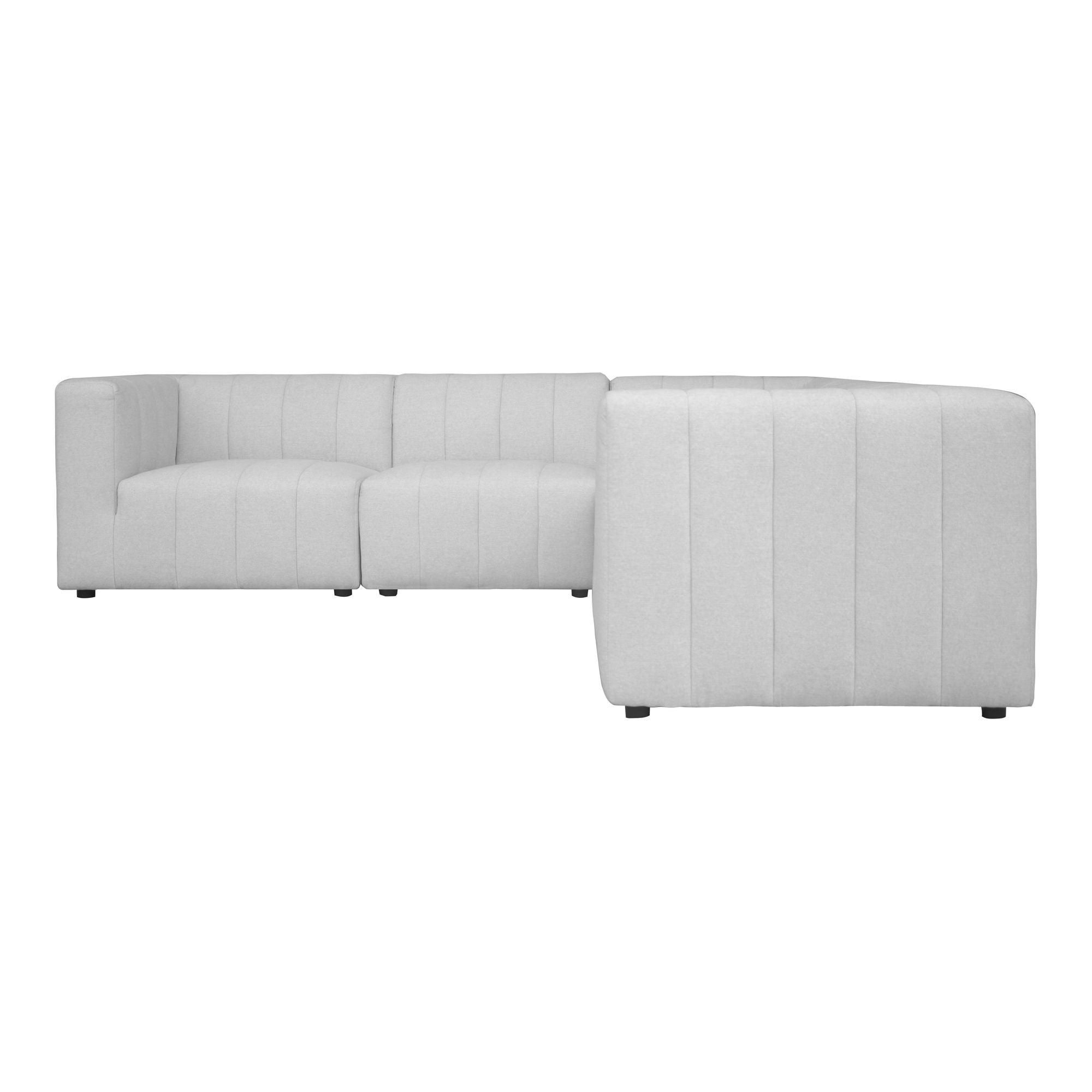Lyric - Classic L Modular Sectional Oatmeal - Pearl Silver-Stationary Sectionals-American Furniture Outlet