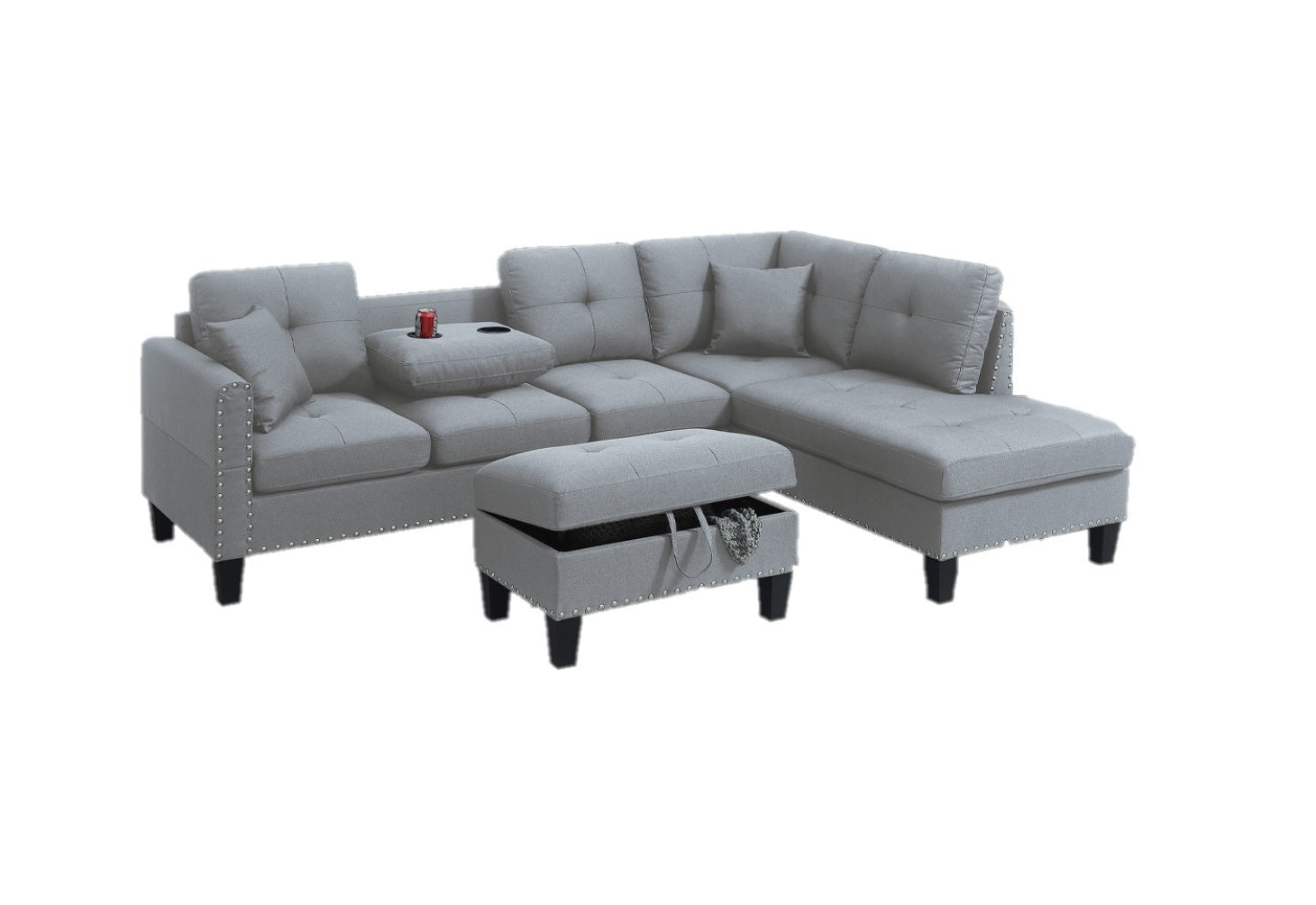 gray l shaped sectional