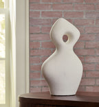 Arthrow 14 in off-white sculpture, oval cutout detail