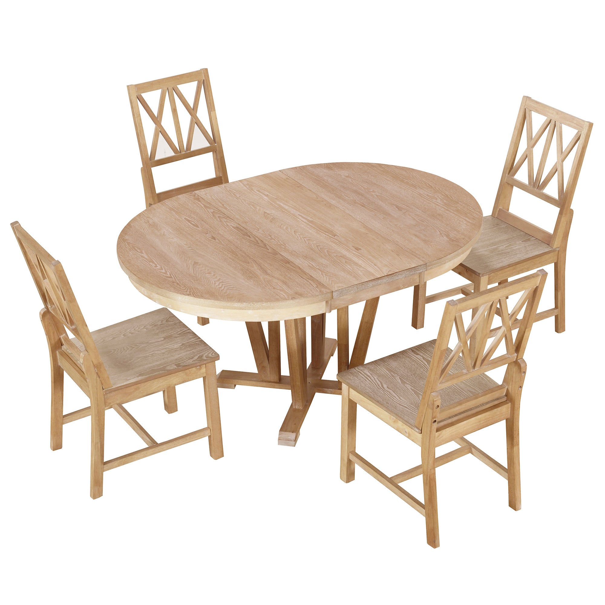Rustic 5-Piece Round Dining Set