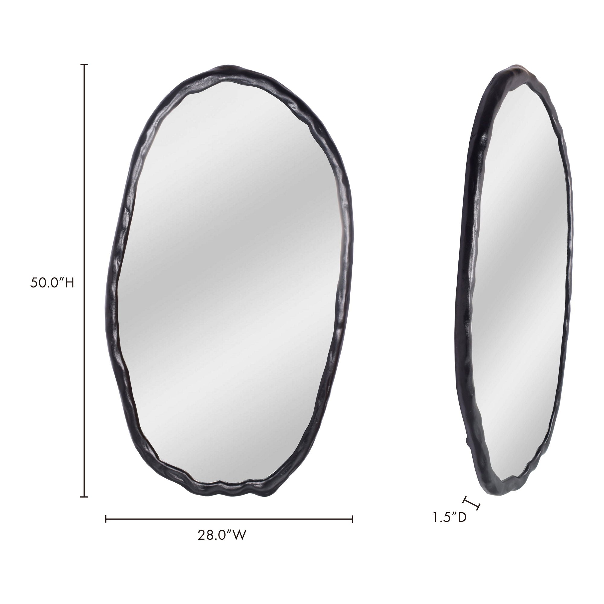 Foundry - Oval Mirror - Black