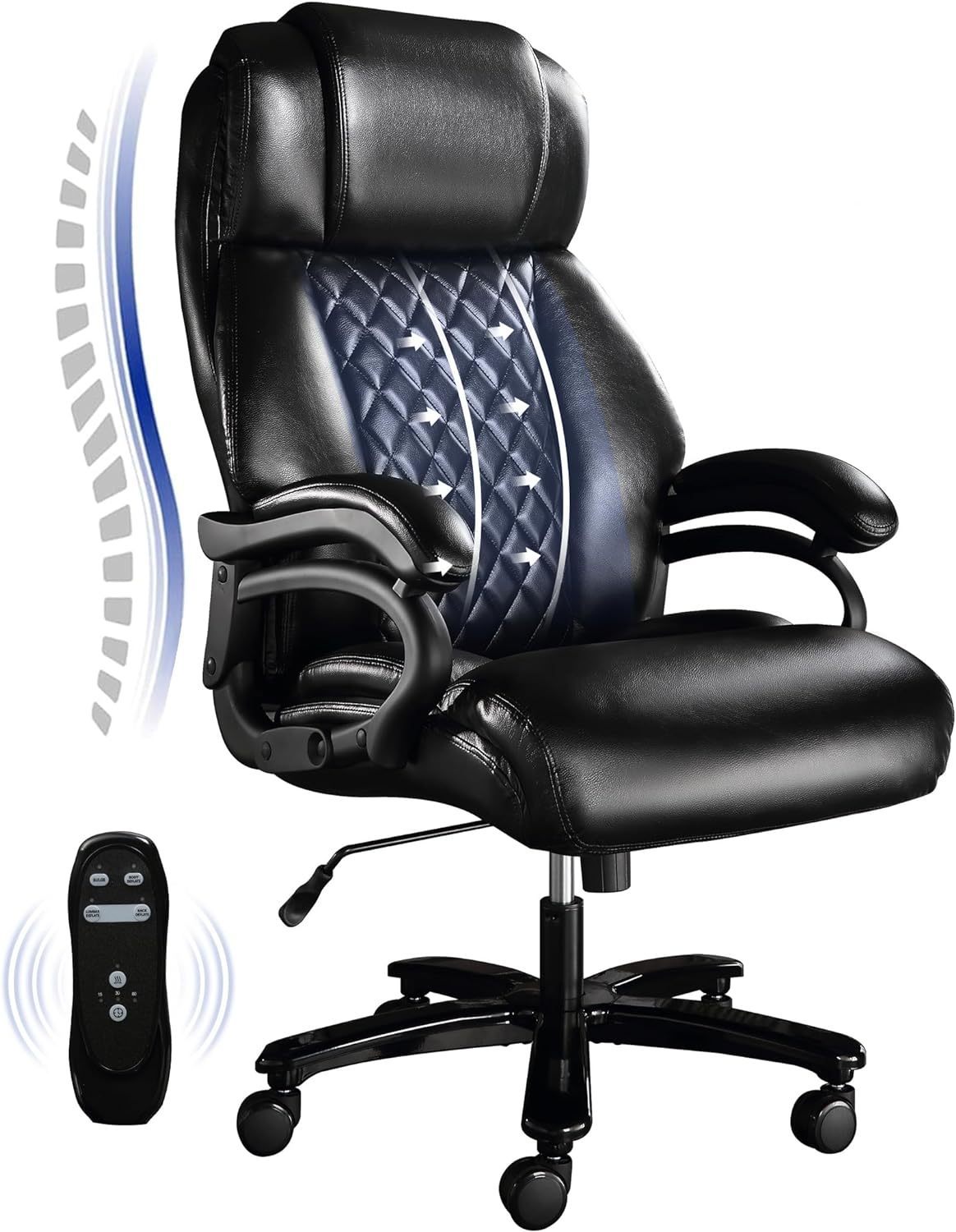 Black Electric Heated Office Chair