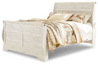 Willowton - Queen Sleigh Bed - Whitewash