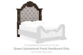 Maylee - Queen Upholstered Panel Headboard - Dark Brown