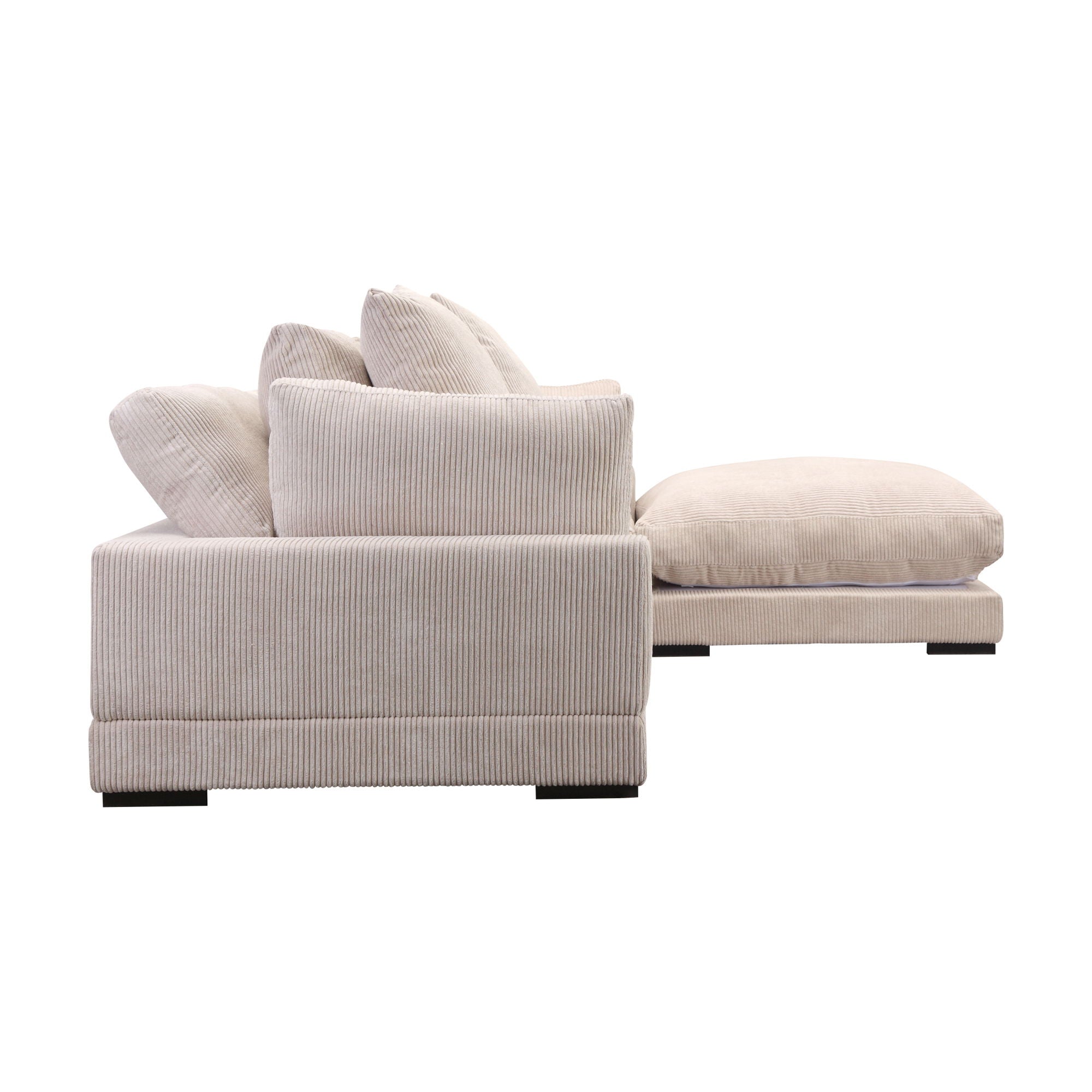 Tumble White Corduroy Modular Sectional