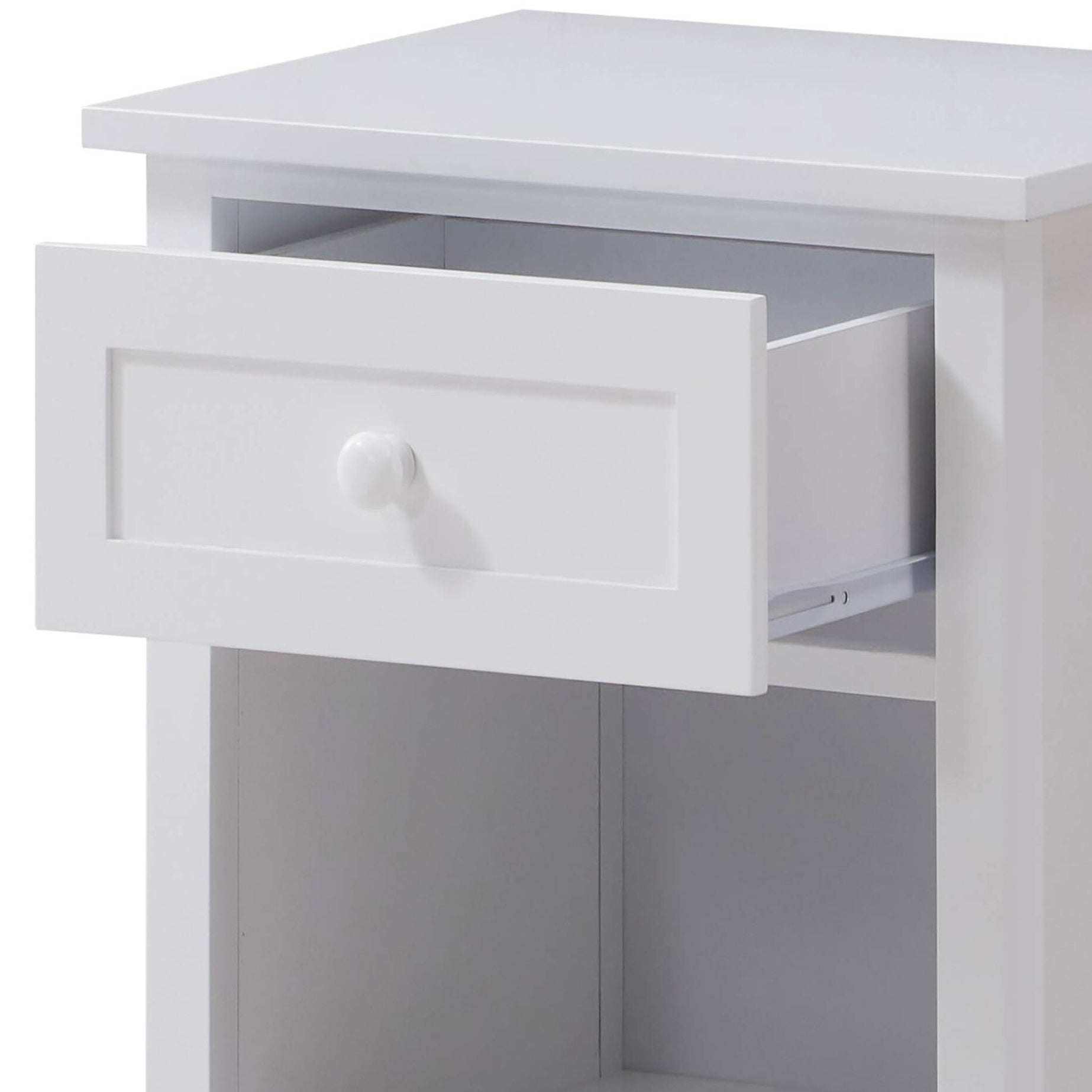 White Nightstand with Drawer