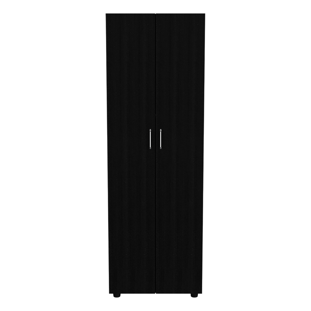 Black Slim Armoire Barkley for Bedroom - Space Saver Wardrobe