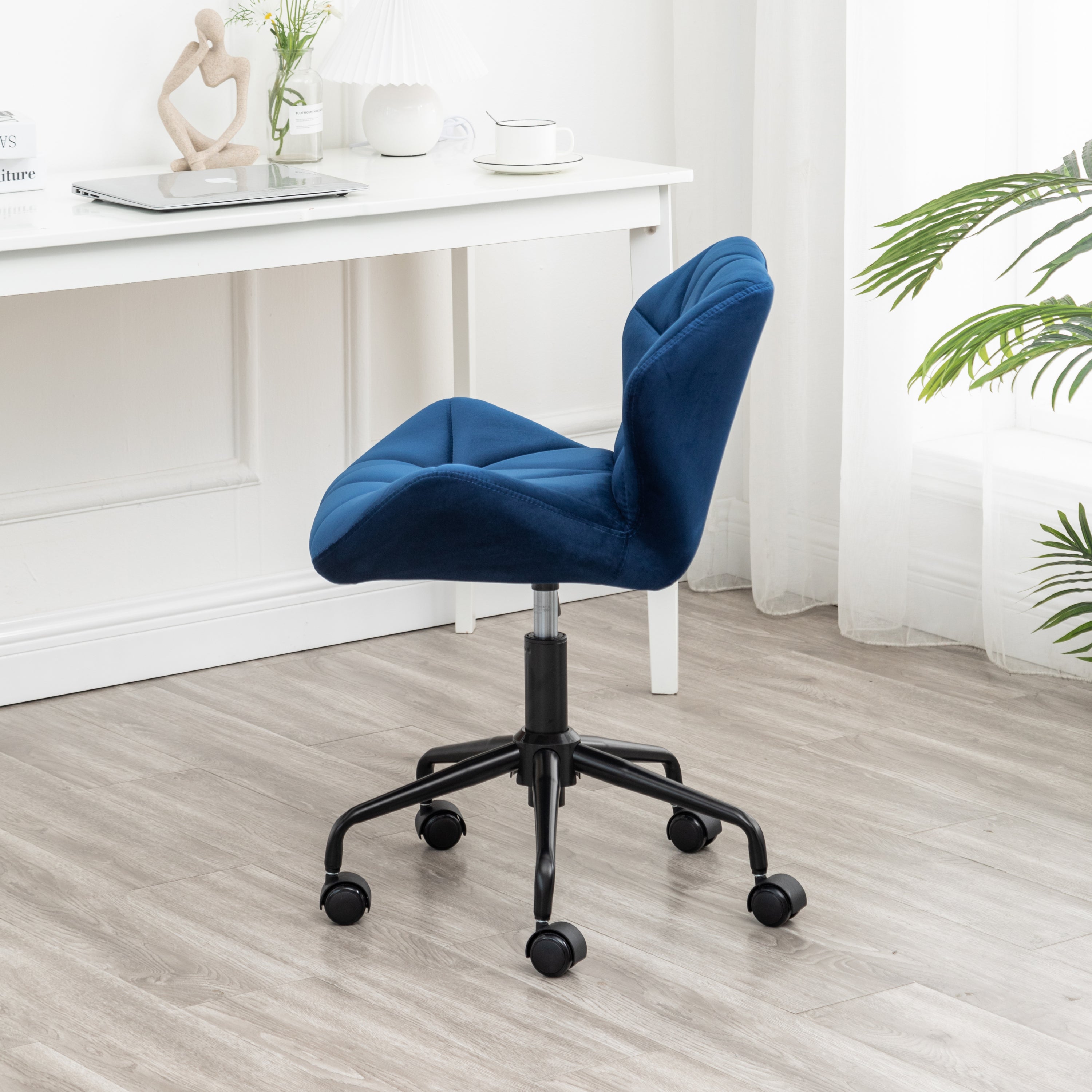 Eldon Diamond Tufted Adjustable Swivel Office Chair- Blue