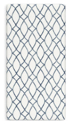 10-inch firm mattress cover with white fabric and blue net lattice pattern