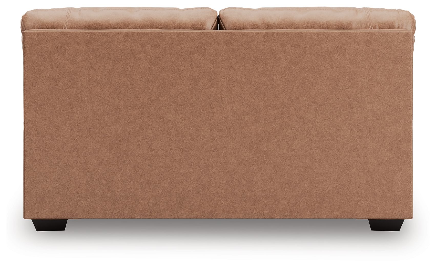 WillowBend loveseat in light brown upholstery with squared back and tapered feet