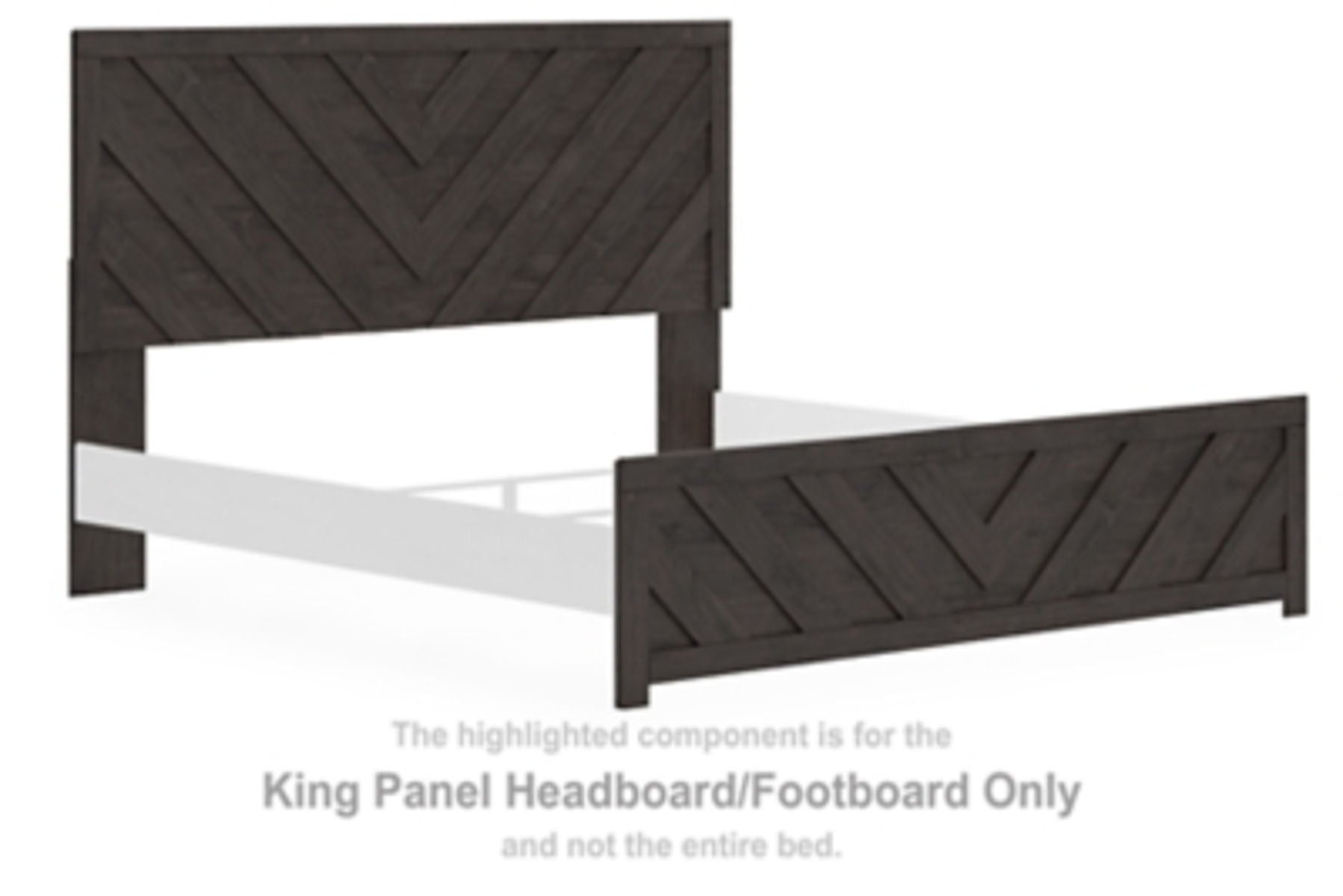 Prendonea - Charcoal - King Panel Headboard/Footboard